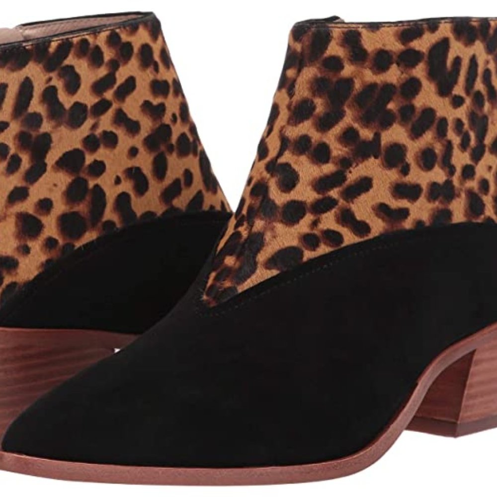 NIB! LOUISE et CIE Vada Leopard Western Bootie 9M